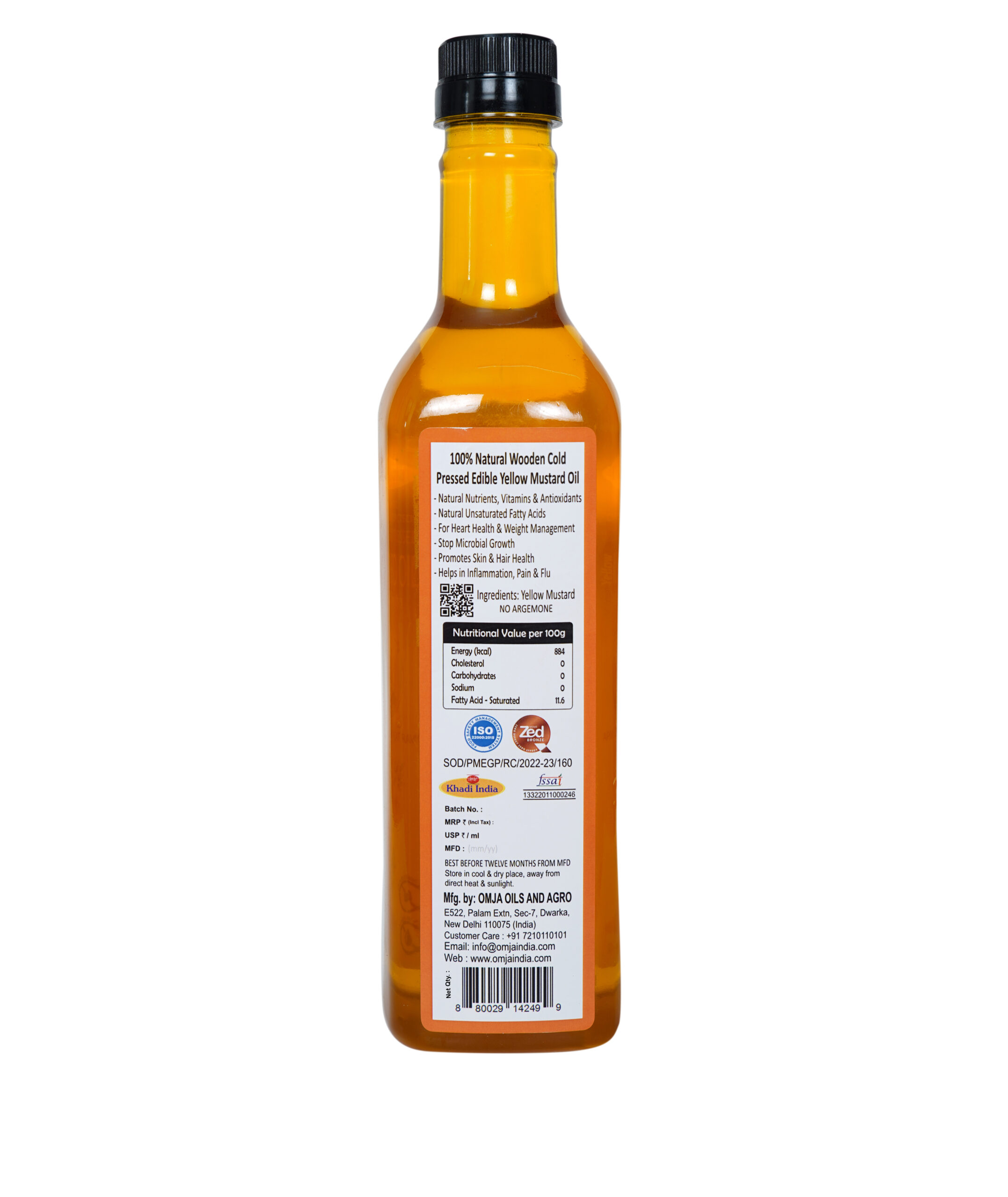 Yellow Mustard Wooden Cold Pressed Oil